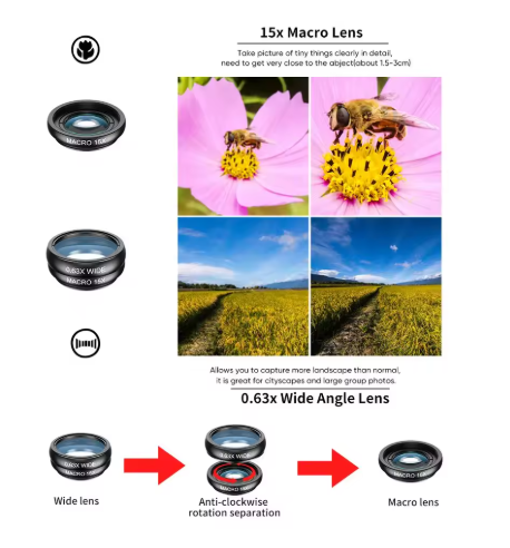APEXEL 10-in-1 Phone Lens Kit for Smartphones